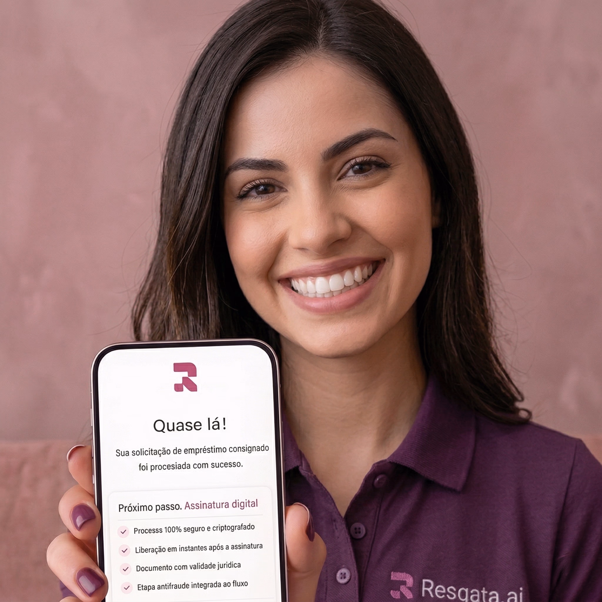 Cliente contratando crédito pela Resgata.ai